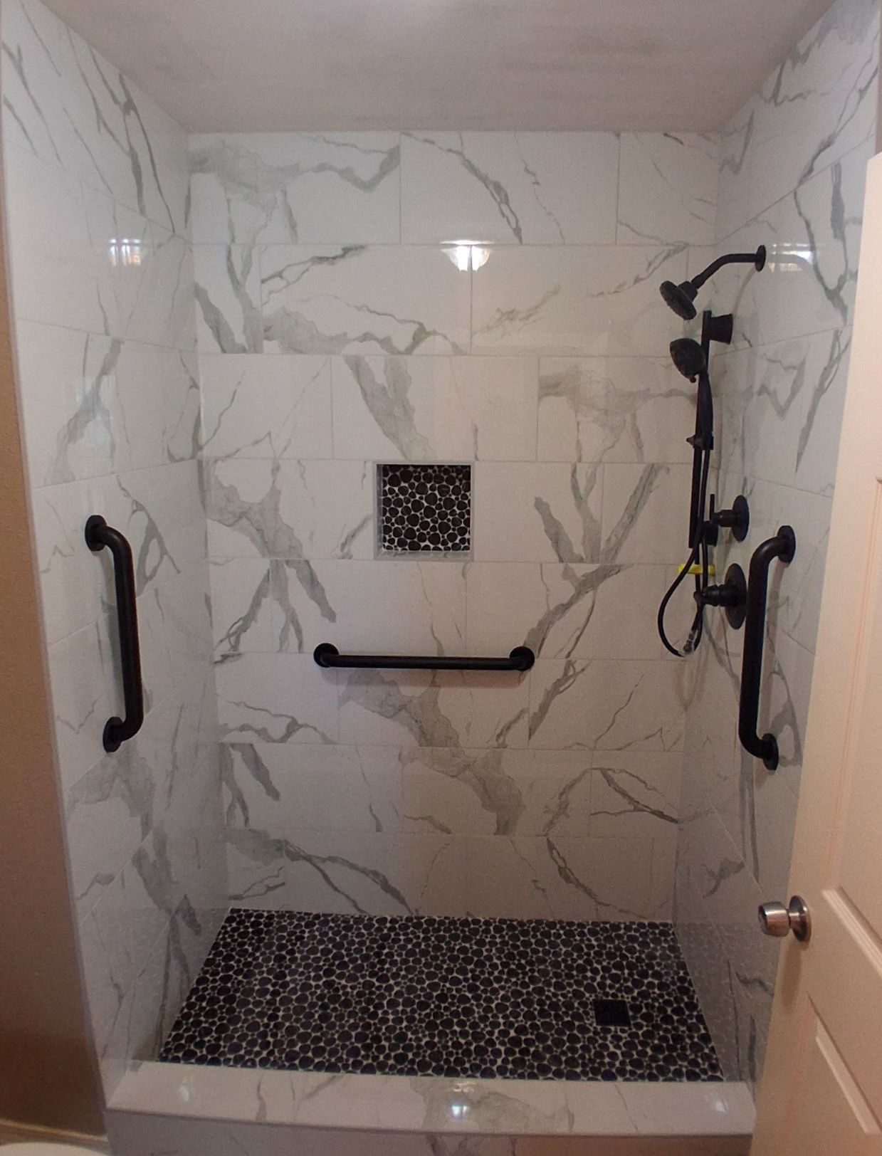 Bathtub to Walk-In Tile Shower Transformation in Cantonment, FL