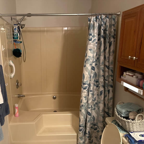 Before tub shower