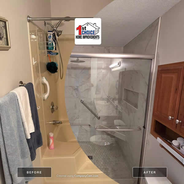 Tub to shower transformation