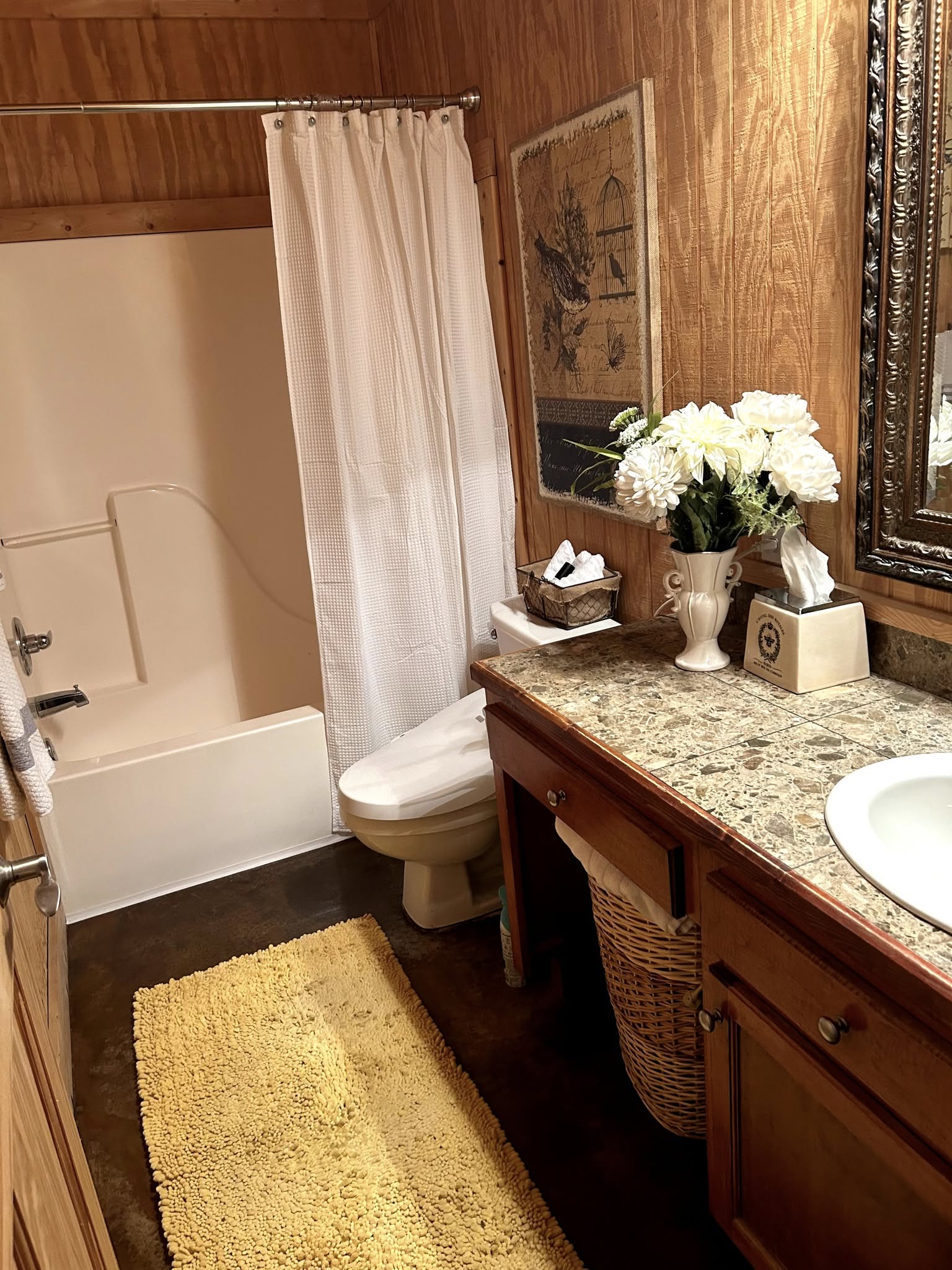 Tub to shower conversion with walk in shower