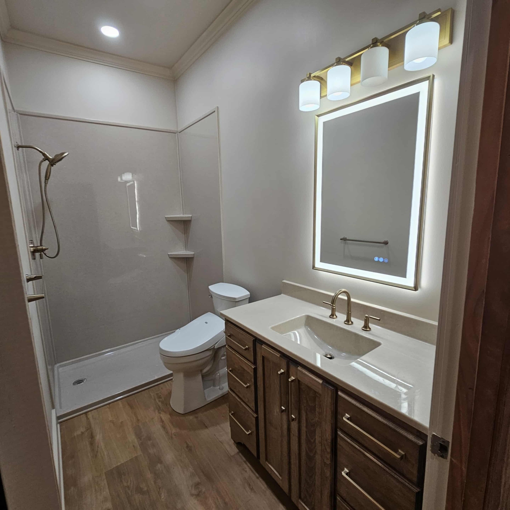 Completed tub to shower remodeling project