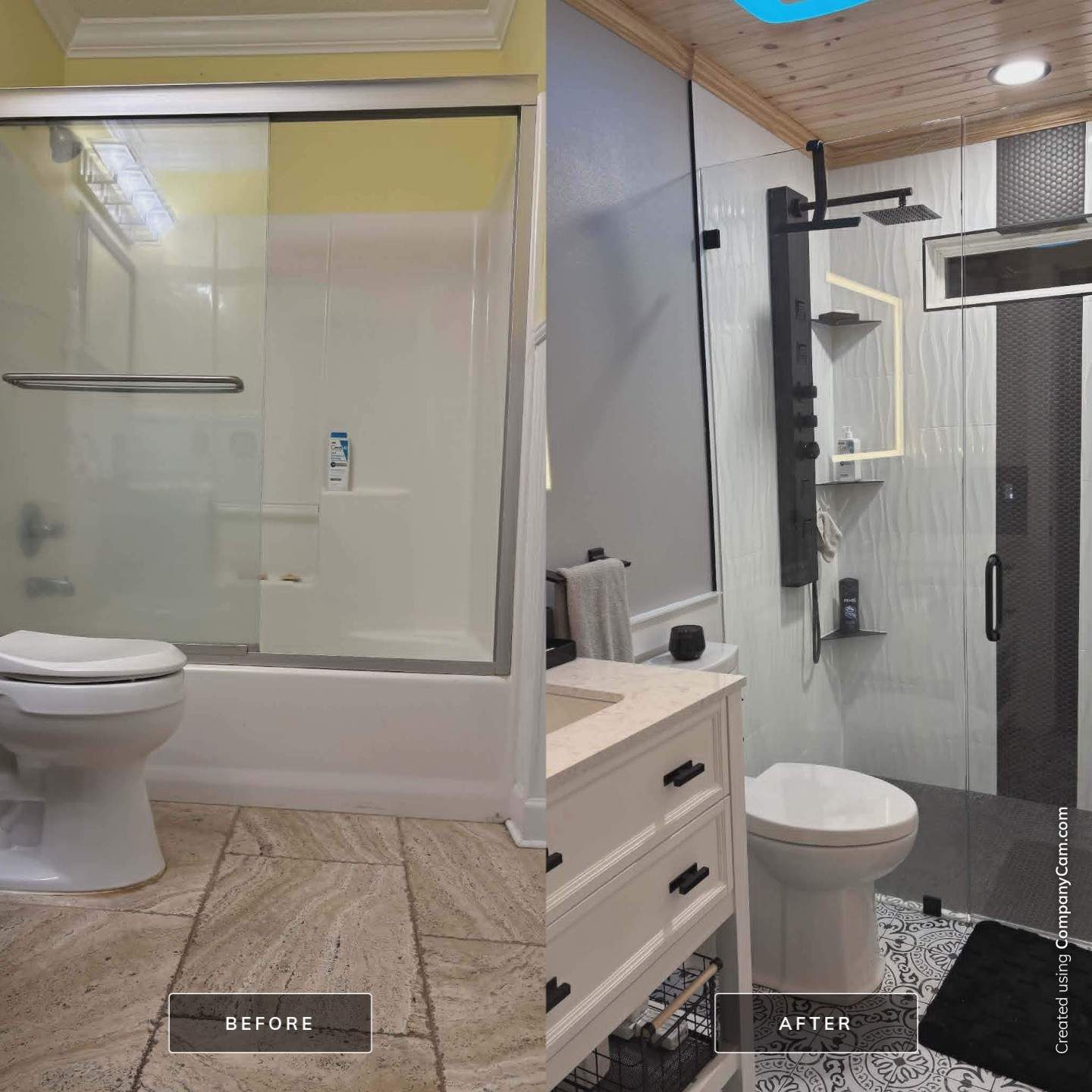 Modern walk in shower replacement