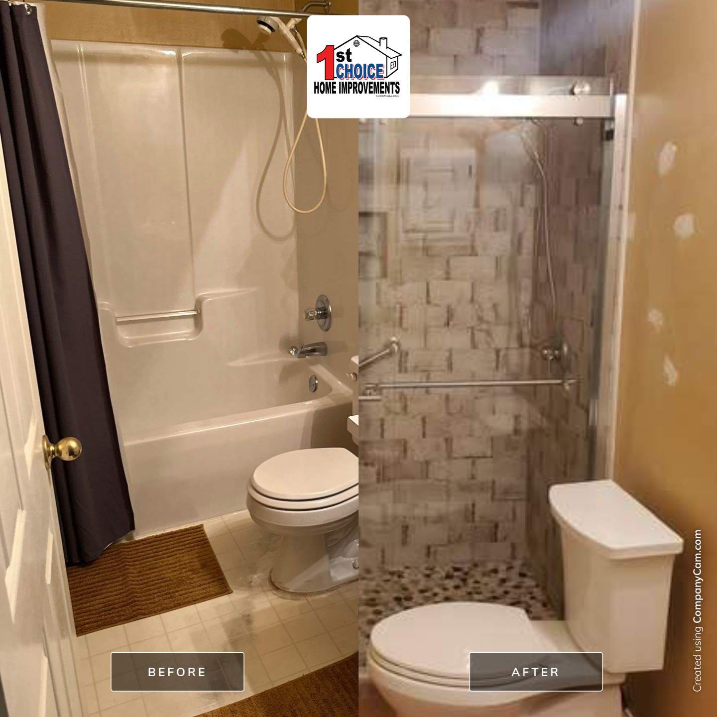 Before and after walk in shower 2