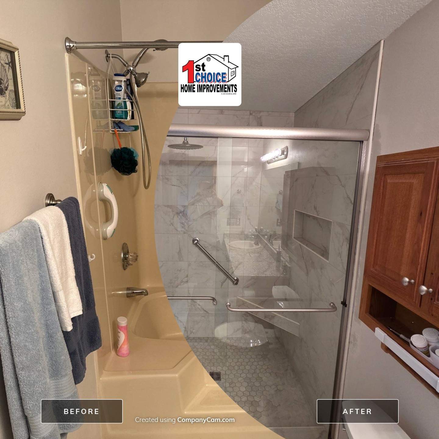 Before and after walk in shower 3